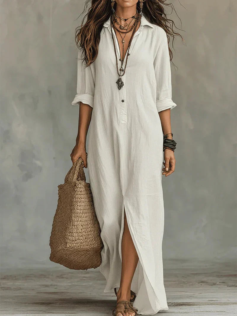 WILLOW | Vestido maxi sin esfuerzo con silueta favorecedora, versátil para el día a día