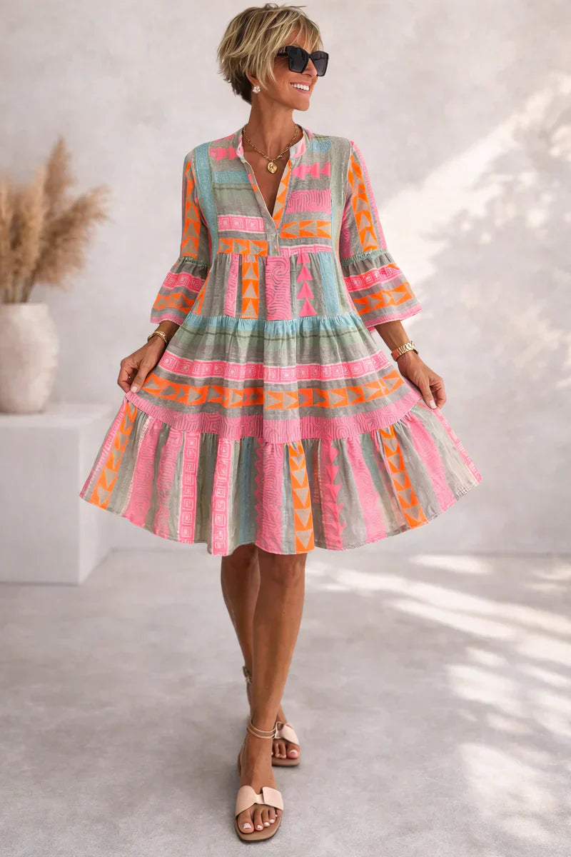NOVA | Lebhaftes Midi-Kleid mit Luftigem Komfort für das Wochenende