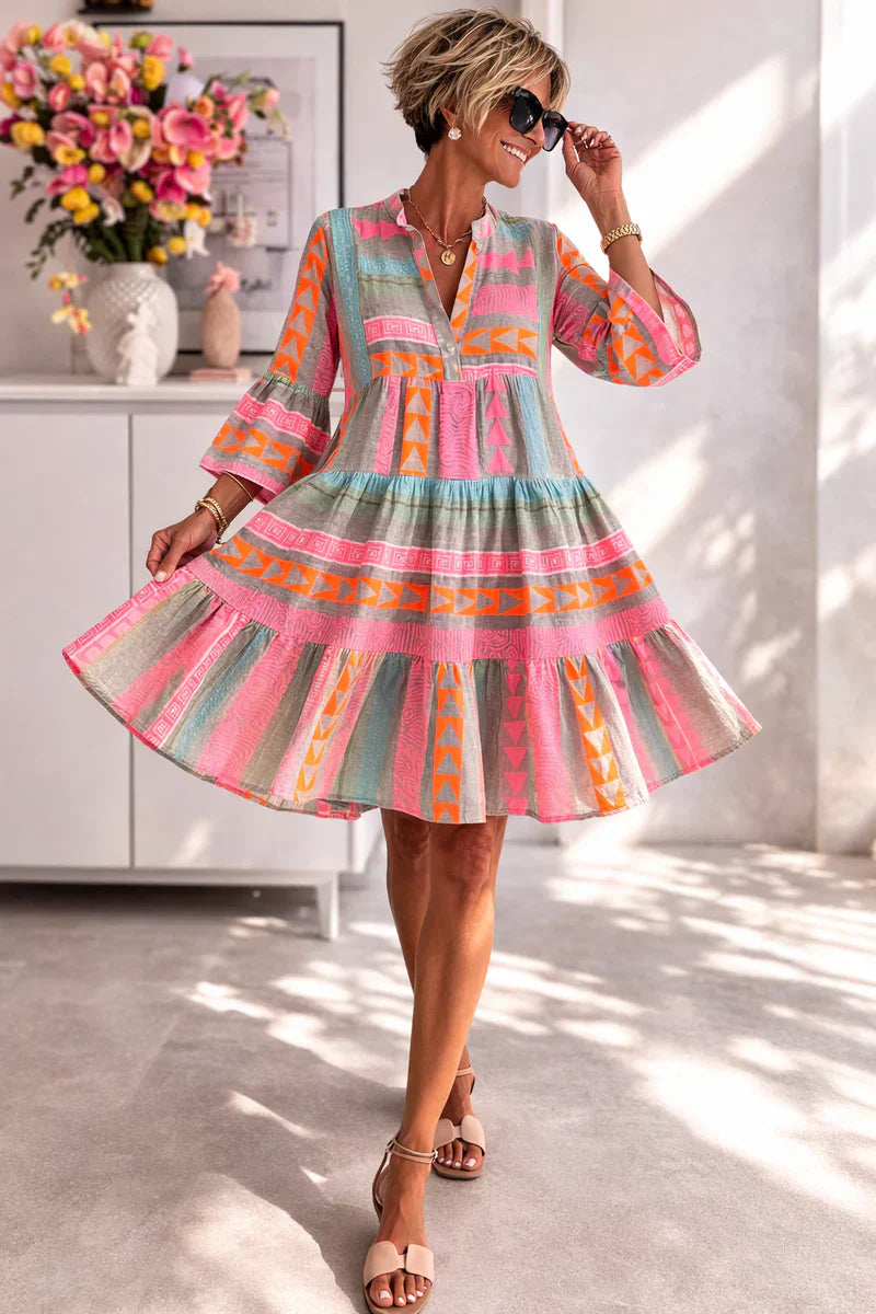 NOVA | Lebhaftes Midi-Kleid mit Luftigem Komfort für das Wochenende