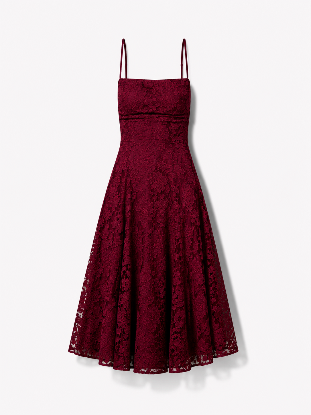 Vestido de jacquard rojo vino - Elegante y atemporal