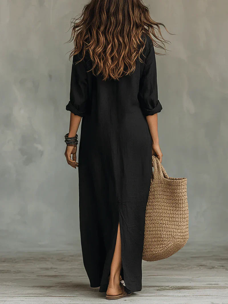 WILLOW | Vestido maxi sin esfuerzo con silueta favorecedora, versátil para el día a día