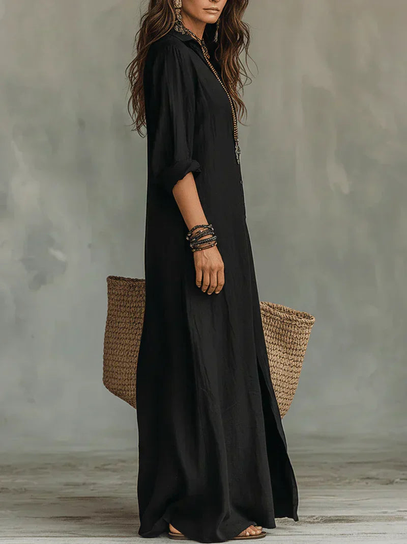WILLOW | Vestido maxi sin esfuerzo con silueta favorecedora, versátil para el día a día
