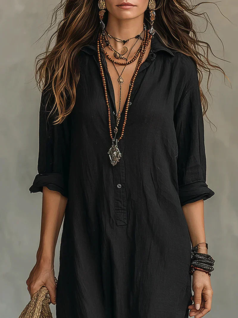 WILLOW | Vestido maxi sin esfuerzo con silueta favorecedora, versátil para el día a día