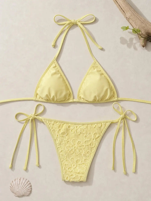 Bikini triángulo amarillo claro
